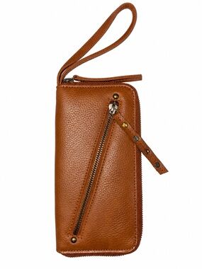 Free People Vegan Wallet Brown Wristlet NWT